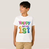 T-shirt Happy 1st Birthday – Colorful Balloon Design  (Devant entier)