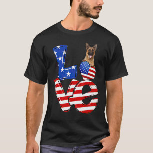 T-shirt Happy 4 juillet American Love German Shepherd Do