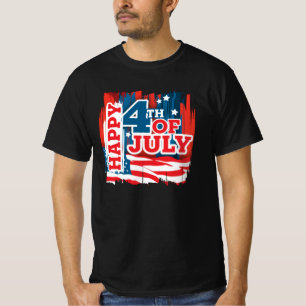 T-shirt Happy 4 juillet - drapeau américain