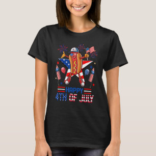 T-shirt Happy 4 juillet Hot Dog Patriotic Graphic