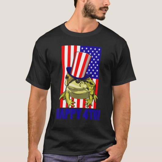 T-shirt Happy 4Th American Flag Frog  Women Frog Love 2 (Devant)