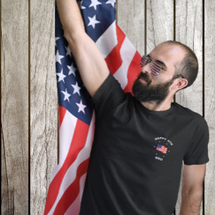 T-shirt HAPPY 4TH BRO - Drapeau patriotique & étoiles Poch