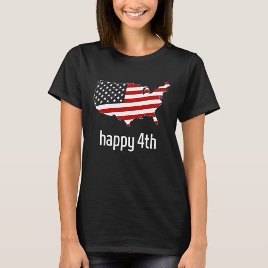 T-shirt Happy 4th of July America (Devant)