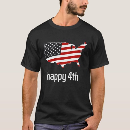 T-shirt Happy 4th of July America (Devant)