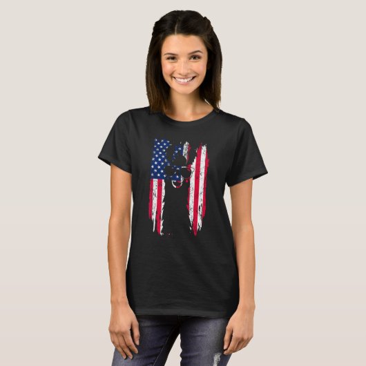 T-shirt Happy 4th Of July American USA Flag Llama Alpaca S (Devant entier)