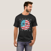 T-shirt Happy 4th Of July Groovy Smile Face Red White Blue (Devant entier)
