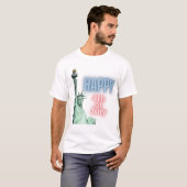 T-shirt Happy 4th of July Lady Liberty Neon (Devant entier)