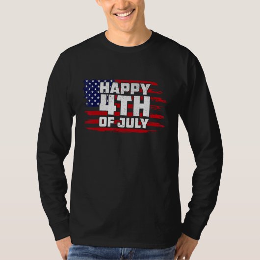 T-shirt Happy 4th of July Patriotic American Independence  (Devant)