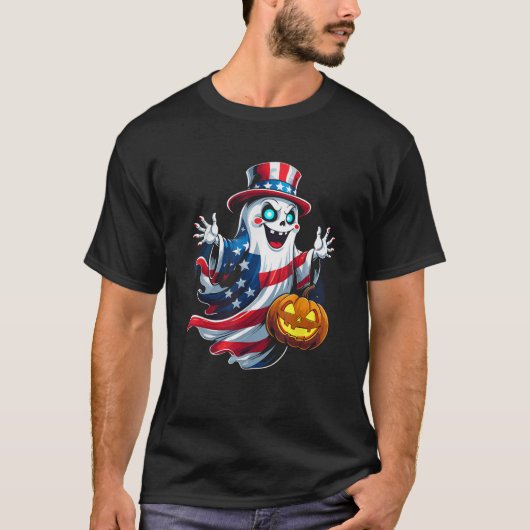 T-shirt Happy 4th Of July Patriotic Halloween Funny Men Wo (Devant)