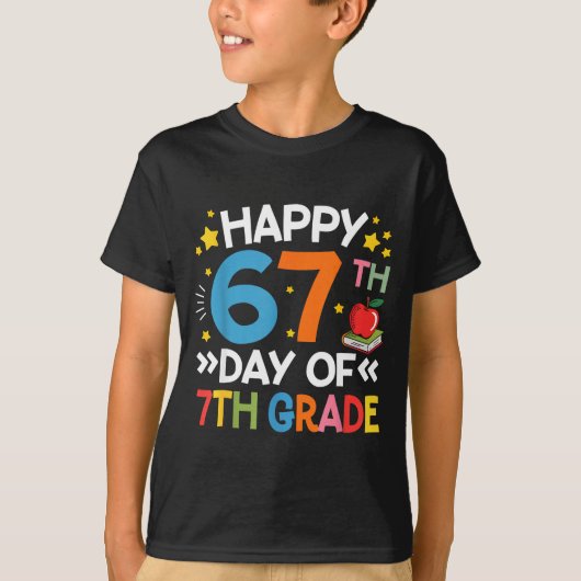 T-shirt Happy 67th Day Of 7th Grade Teachers 67 Days Of Sc (Devant)