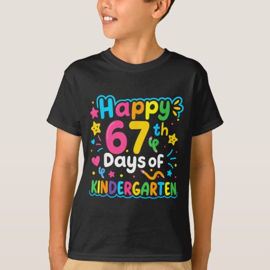 T-shirt Happy 67th Day Of Kindergarten School Meme 67 Kids (Devant)