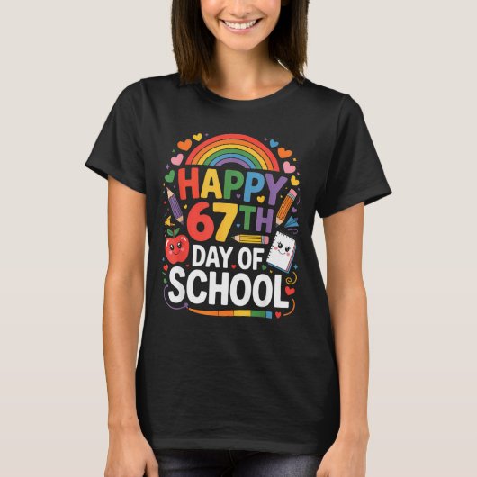T-shirt Happy 67th Day Of School Meme 67 Days Of School Ra (Devant)