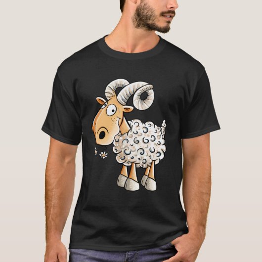 T-shirt Happy Aries Sheep Zodiac Sign For Aries (Devant)
