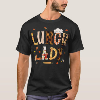 T-shirt Happy Autumn Fall Lunch Lady , Leopard 
