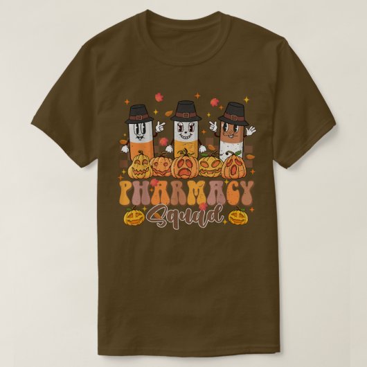 T-shirt Happy Autumn Fall Pharmacy Squad Pharmacy Crew Tha (Design devant)