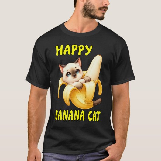 T-shirt Happy Banana Cat : Peel the Happiness (Devant)