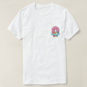 T-shirt Happy Beach Ball Character in Pool Float with Pink (Design devant)