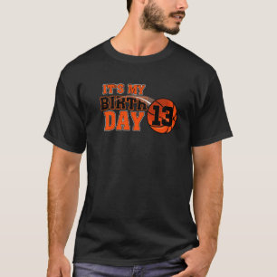 T-shirt Happy Birthday 13e 13 Year Old Basketball Boys