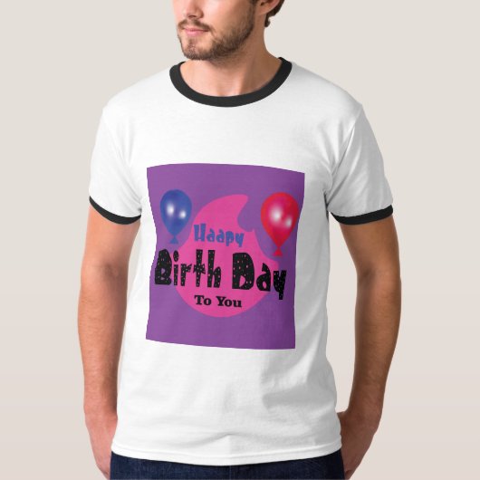 T-shirt Happy Birthday – Colorful Celebration Party Design (Devant)