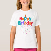 T-shirt Happy Birthday Confetti (Devant)