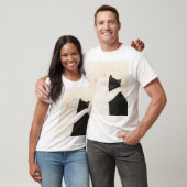 T-shirt Happy Black and White Cat Hug (Unisexe)