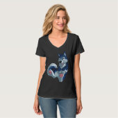 T-shirt Happy Blue Husky (Devant entier)