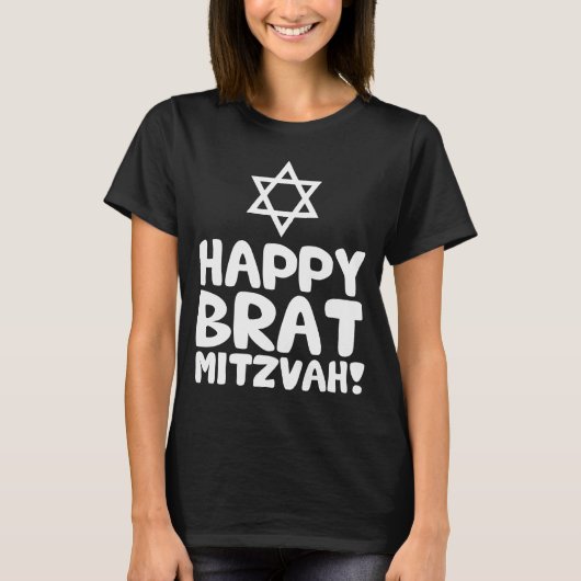 T-shirt Happy Brat Mitzvah (Bar / Bat mitzvah) (Devant)