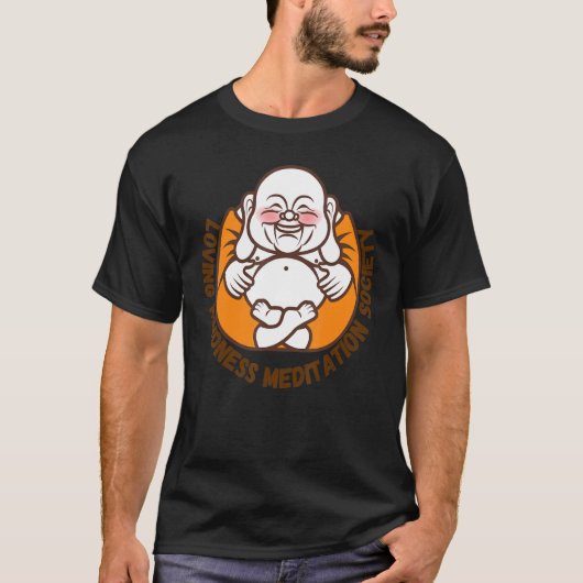 T-shirt Happy Buddha Loving Kindness Metta Blessing Prayer (Devant)