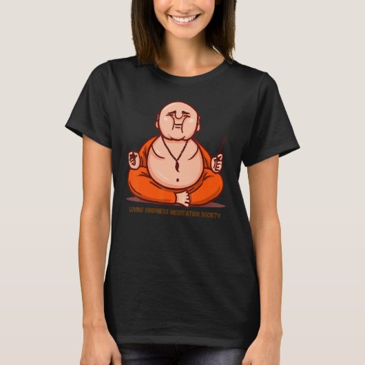 T-shirt Happy Buddha Loving Kindness Metta Blessing Prayer (Devant)