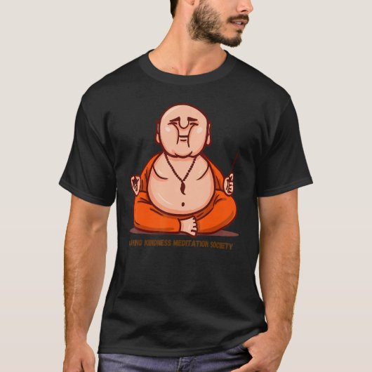 T-shirt Happy Buddha Loving Kindness Metta Blessing Prayer (Devant)