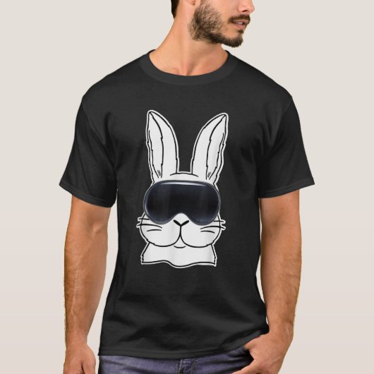 T-shirt Happy Bunny With VR Glasses Metaver Easter Day Dad (Devant)