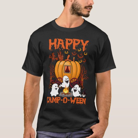 T-shirt Happy Camp O Ween Halloween Camping Camper (Devant)
