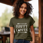 T-shirt Happy Camper<br><div class="desc">Vêtements imprimés sur mesure avec graphique de citation "Happy Camper" rustique tendance. Cliquez sur Customiser pour personnaliser le design avec vos propres textes et images. Choisissez parmi une large gamme de styles et de couleurs de chemise.</div>