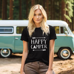 T-shirt Happy Camper<br><div class="desc">Vêtements imprimés sur mesure avec graphique de citation "Happy Camper" rustique tendance. Cliquez sur Customiser pour personnaliser le design avec vos propres textes et images. Choisissez parmi une large gamme de styles et de couleurs de chemise.</div>