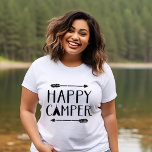 T-shirt Happy Camper<br><div class="desc">Vêtements imprimés sur mesure avec graphique de citation "Happy Camper" rustique tendance. Cliquez sur Customiser pour personnaliser le design avec vos propres textes et images. Choisissez parmi une large gamme de styles et de couleurs de chemise.</div>