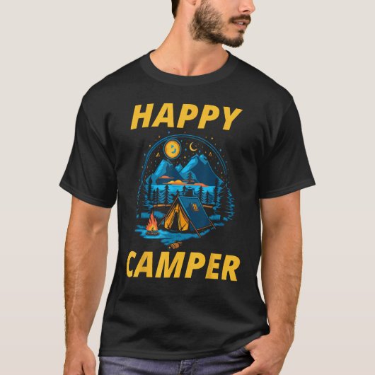 T-shirt Happy Camper Adventure Unleash Your Wanderlust (Devant)