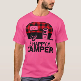 T-shirt Happy Camper Buffalo Vintage Funny Matching Campin