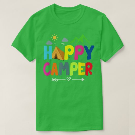T-shirt Happy Camper Camping Drôle cadeau (Design devant)