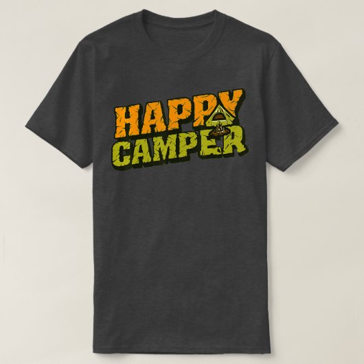 T-shirt Happy Camper Camping Funny Cadeaux Hommes Femmes E (Design devant)