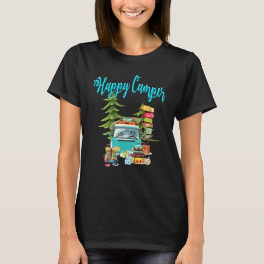 T-shirt Happy Camper Camping Roadtrip (Devant)