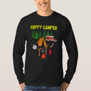 T-shirt Happy Camper Camping Tee Pour Hommes Femmes Et Enf