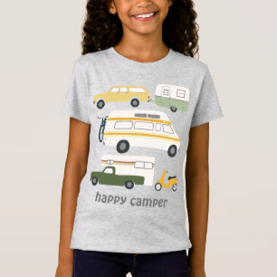 T-Shirt HAPPY CAMPER Camping Vintage remorque RV CUSTOM
