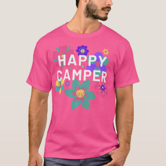 T-shirt Happy Camper Floral Layering Fleurs Camping Tee F