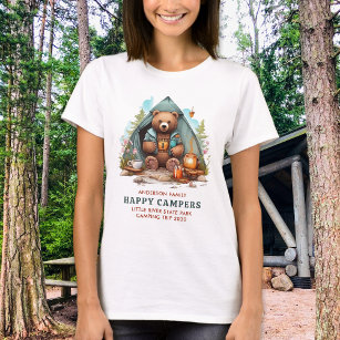 T-shirt Happy Camper Personnalisé Famille Cute Camping Our