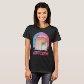 T-shirt Happy Camper Retro Sunset with Teardrop Camper (Devant entier)