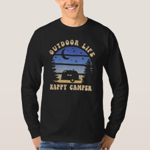 T-shirt Happy Camper Vie Extérieure Camp Camping Forêt Nat