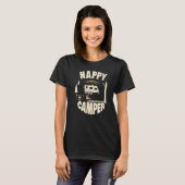 T-shirt Happy Camper Wild Rv Van Camping Outdoor Cute Gra (Devant entier)