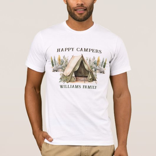 T-shirt Happy Campers Anniversaire de enfant Party (Devant)