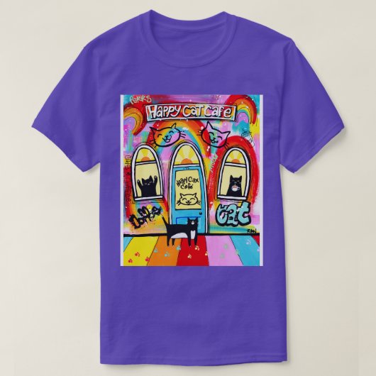 T-shirt Happy Cat Cafe (Design devant)