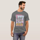 T-shirt Happy Cat Manger Sushi Vaporwave Aesthétique Anime (Devant entier)